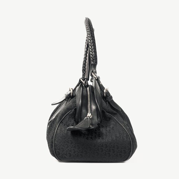 Christian Dior My Dior Black Logo-Jacquard Frame Bag - Picture 3 of 14